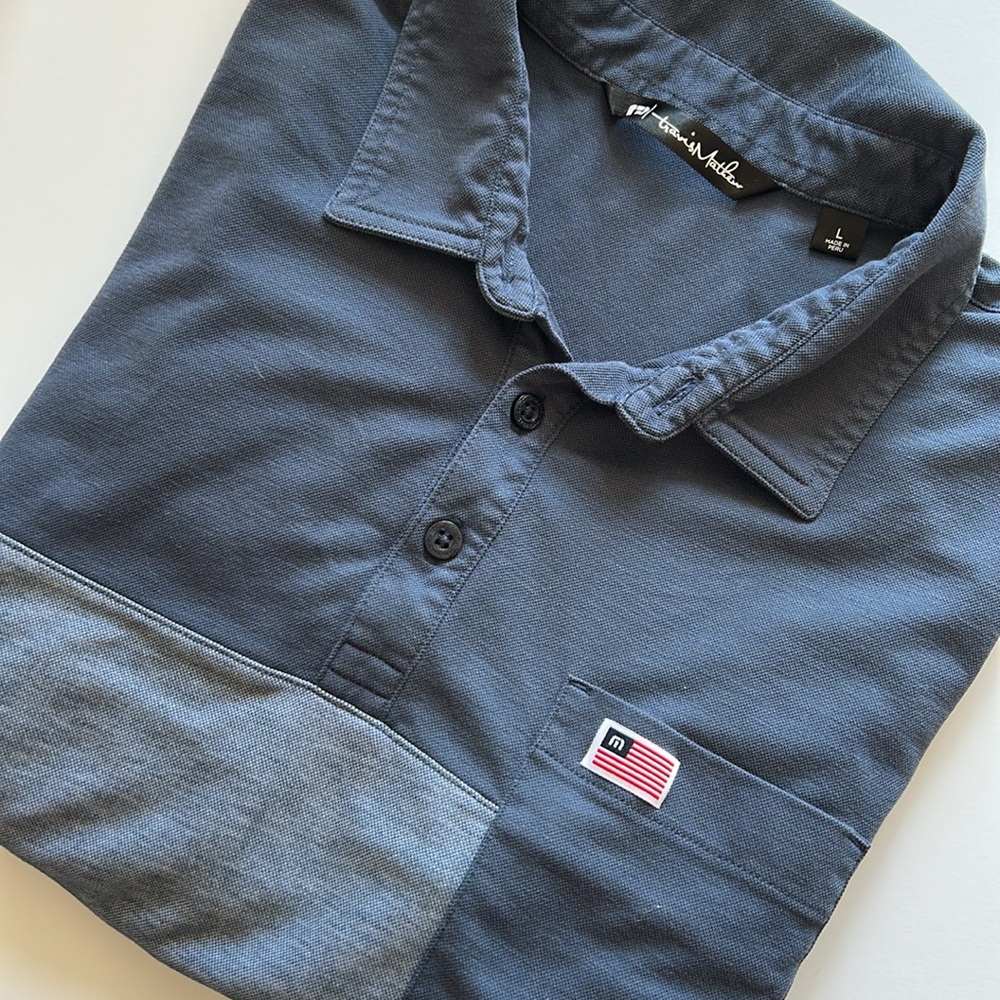 Travis Mathew Two-Tone Gray Golf Polo Shirt Size L